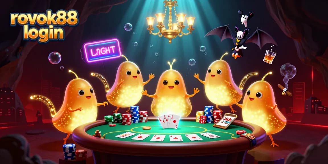 Engage in the rokok88 login experience with vibrant gambling elements and lively characters.