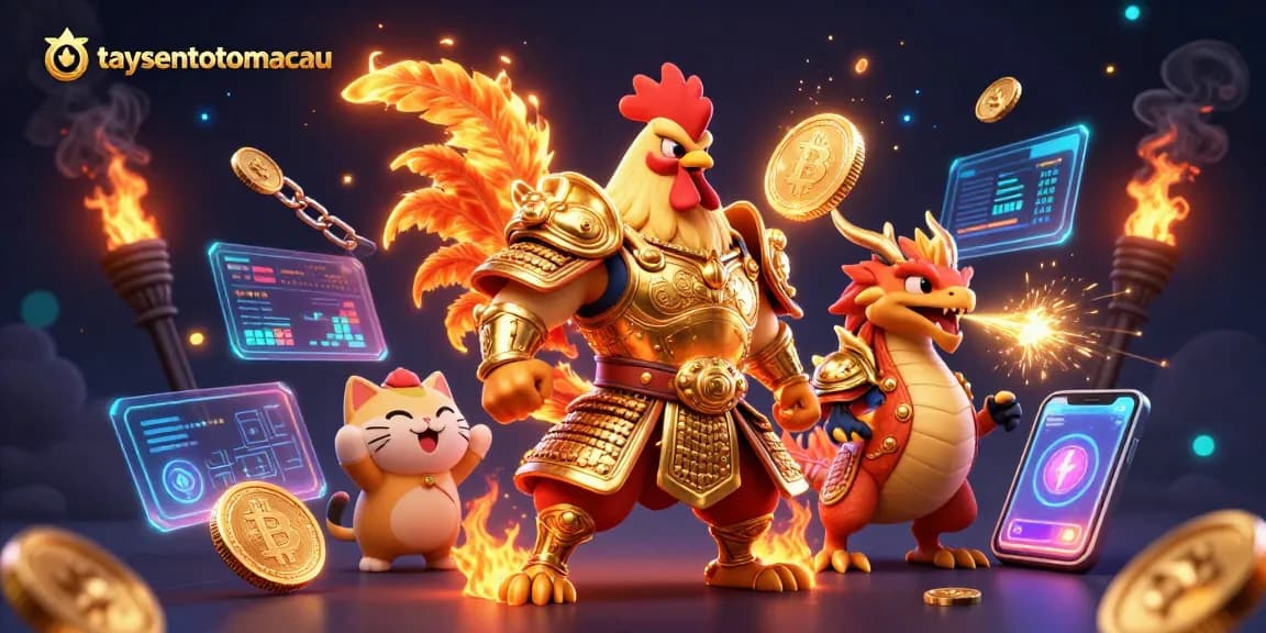 Taysentotomacau menawarkan permainan menarik dengan karakter ayam pejuang berarmor emas di kasino online.