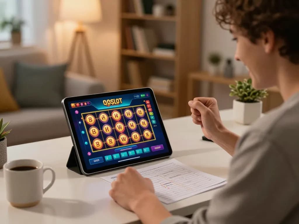 Merayakan kemenangan di platform qqslot situs slot server Indonesia anti rungkad dalam suasana rumah yang nyaman.