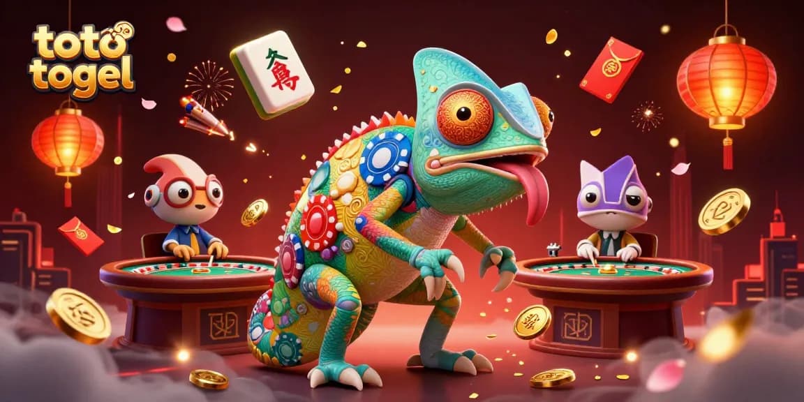 Gima toto togel yang menarik dengan chameleon kasino dan elemen ceria lainnya.