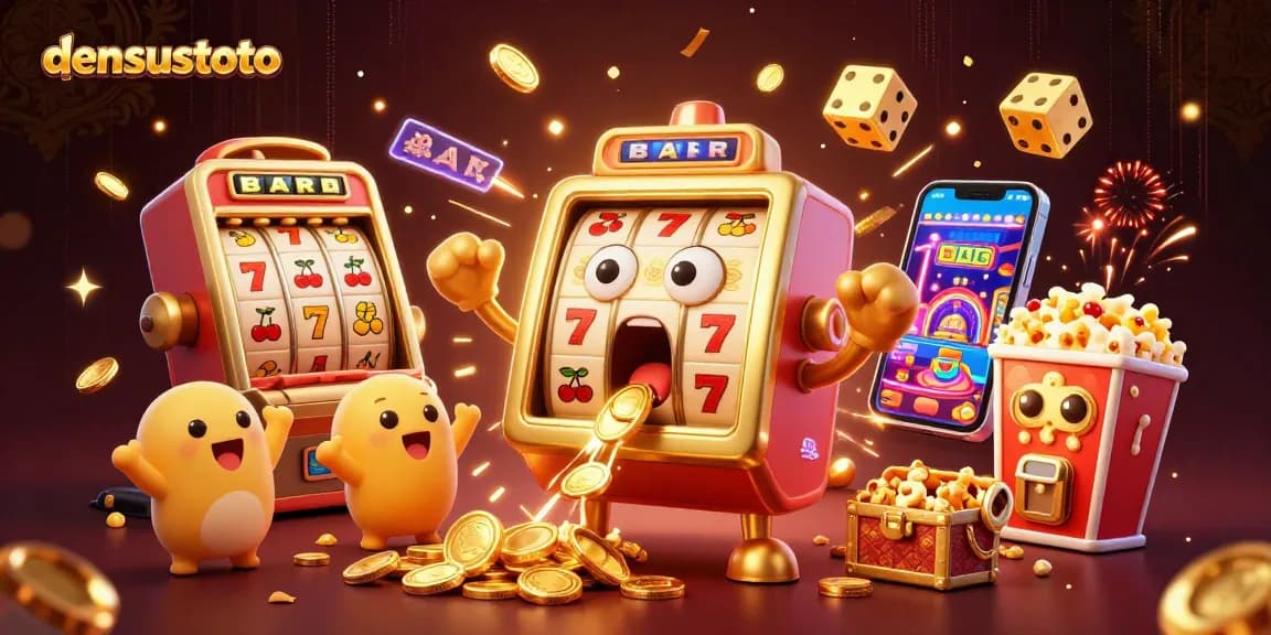 Menangkan jackpot di densustoto dengan mesin slot berwarna emas yang menyulurkan koin!