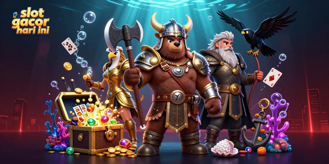 Experience thrill and excitement with slot gacor hari ini amidst vibrant 3D casino characters and elements.