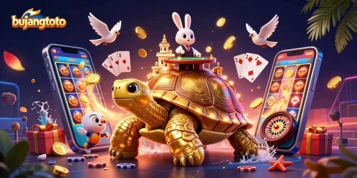 Mengalahkan permainan bujangtoto dengan kasino 3D bertema kura-kura emas dan dealer kelinci yang siap membantu