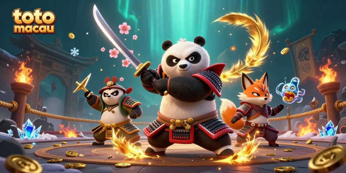 Engage in thrilling action with toto macau's animated characters battling in an immersive casino scene.