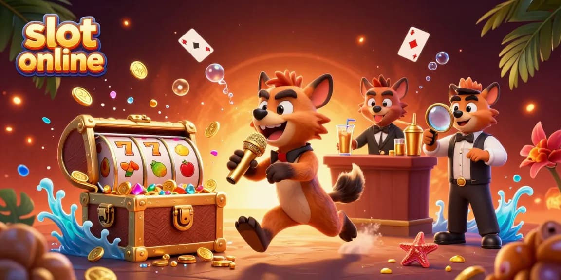 Menangkan slot online dengan seru di kasino komedi hewan, menampilkan hyena lucu.