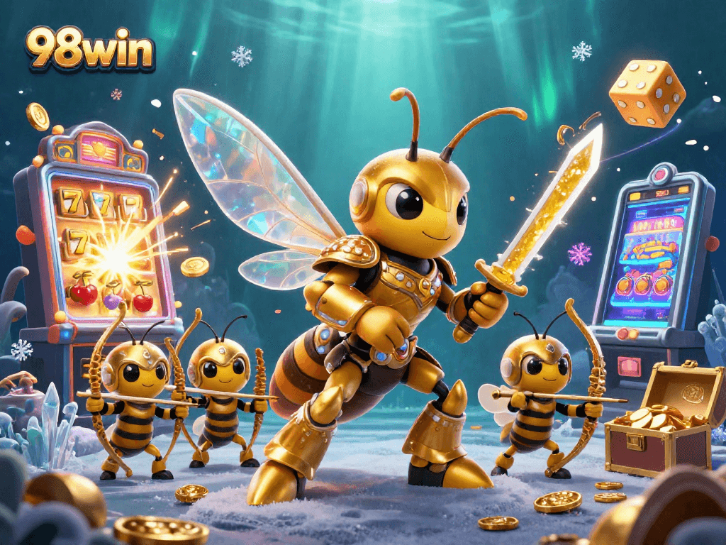 Engage with 98win's vibrant casino world featuring a jackpot explosion and exciting game elements.