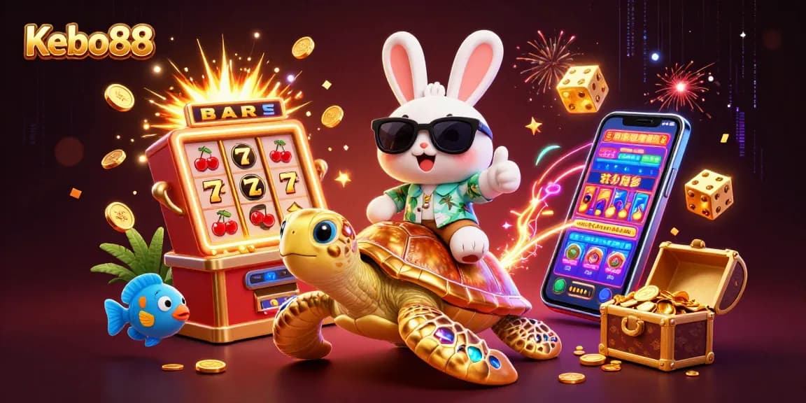 Jelajahi keseruan bermain Kebo88 dengan karakter lucu dan mesin slot khas!