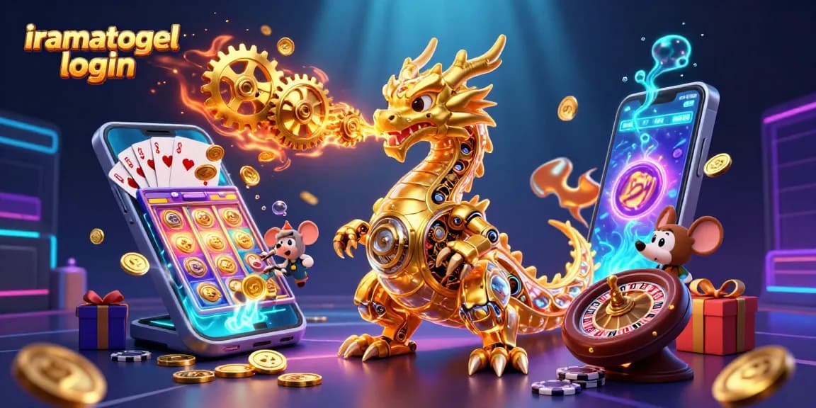 Menggunakan iramatogel login, lihat ilustrasi kasino 3D dengan naga dan elemen permainan yang menakjubkan.