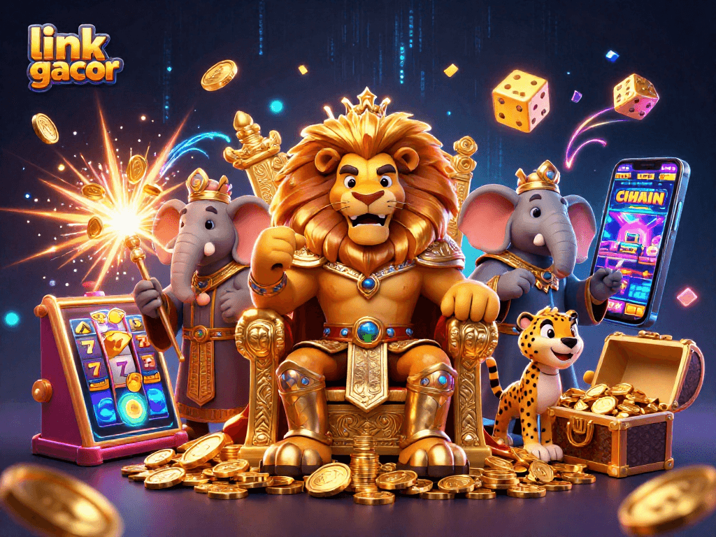 Spin the link slot gacor while enjoying the thrilling jackpot frenzy in this vibrant illustration.