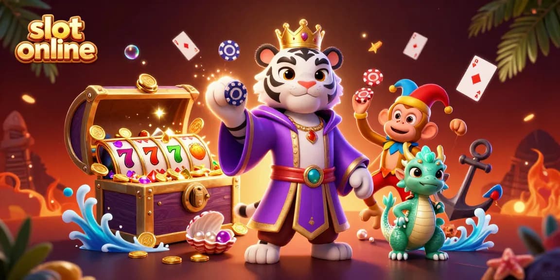 Experience exciting slot online adventures with a stylish tiger and playful monkey in a captivating scene.
