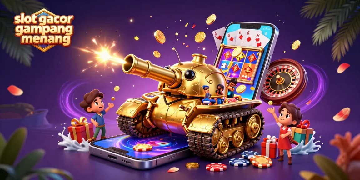 Experience the thrill of slot gacor gampang menang with a vibrant casino scene bursting with excitement.