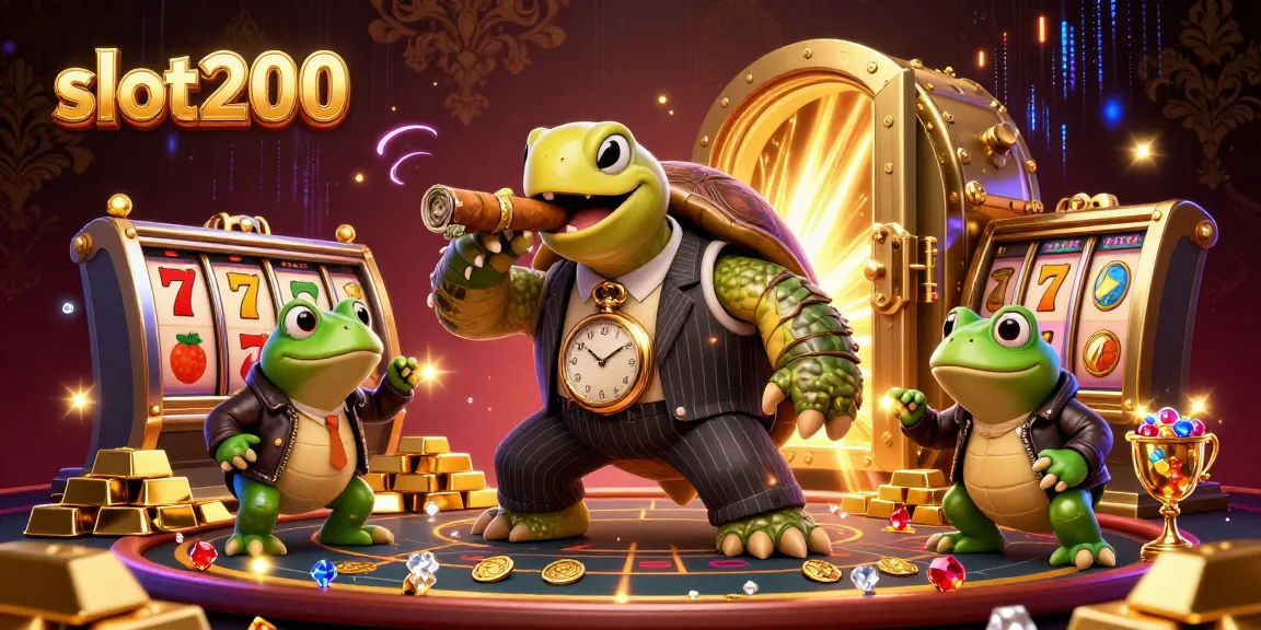 Nikmati permainan slot200 dengan karakter unik yang memukau dan harta berkilauan di latar belakang gemerlap.