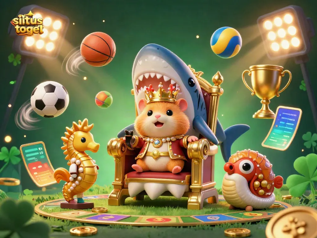 Experience thrilling games at situs togel with our royal hamster king and vibrant casino elements.