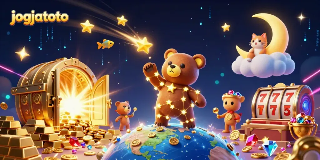 Experience thrilling slots with jogjatoto's dazzling 3D casino adventure featuring golden treasures.