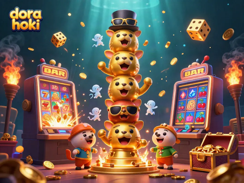 Menangkan jackpot di dora hoki dengan mesin slot yang berkilau dan karakter menarik.