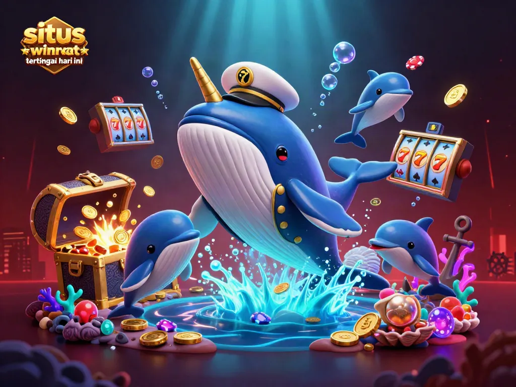Experience winning thrills in situs slot winrate tertinggi hari ini with this vibrant underwater casino scene.