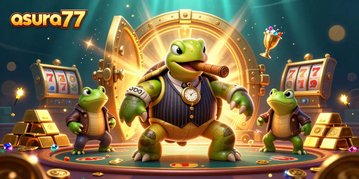 Experience big wins at asura77 with rich slot games featuring a vintage mobster turtle.