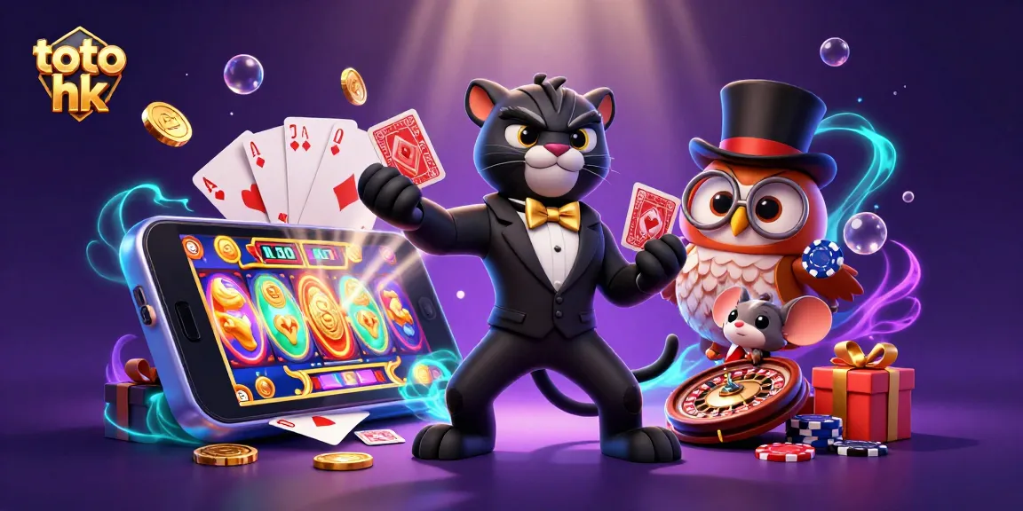 Menggenggam peluang menang di toto hk dengan happy hour dan kartu yang dibagikan oleh panther kartun di kasino.