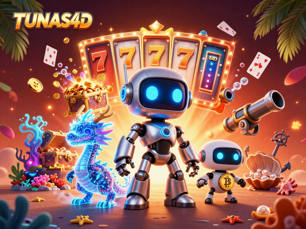TUNAS4D slot experience showcased with vibrant characters, dynamic elements, and captivating casino visuals.