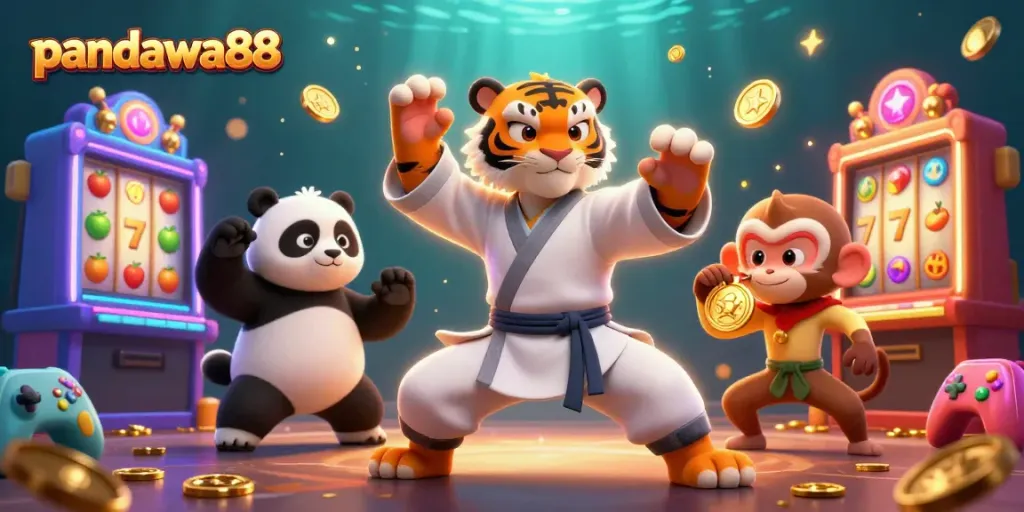 Menghadapi pandawa88, master harimau kung fu beraksi dengan gaya di kasino.