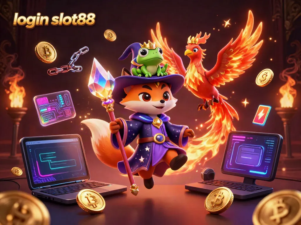 Experience the thrill of login slot88 with a mystical wizard fox, phoenix, and enchanted treasures