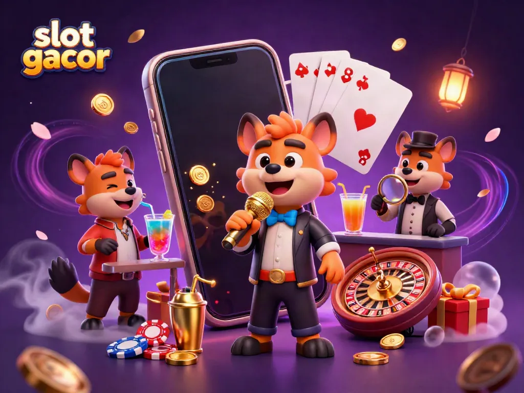 Experience the thrill of slot gacor games in a lively casino scene with hyenas as entertainers.