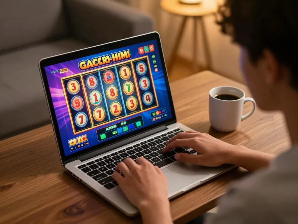 Player immersing in online slots, discovering slot gacor hari ini with thrilling gameplay experience.