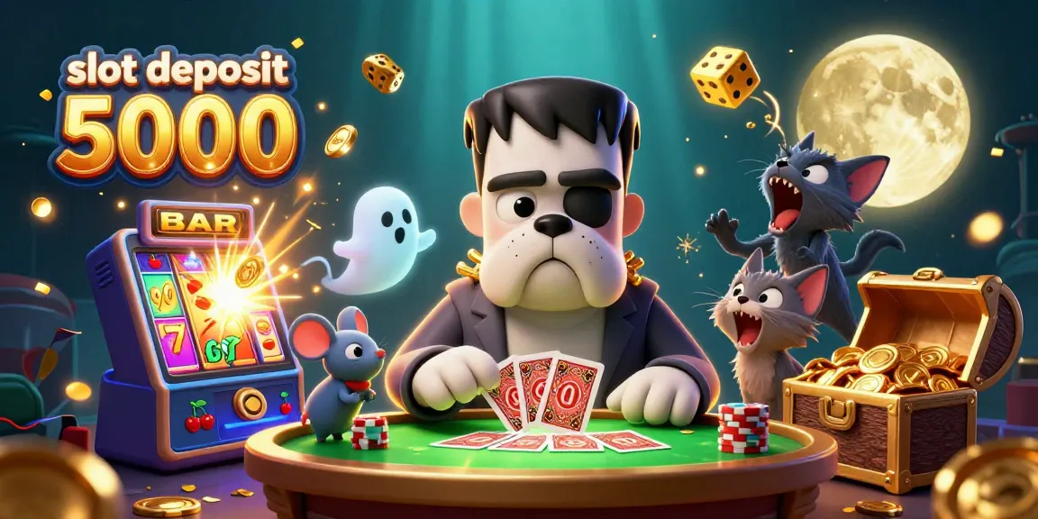 Experience thrilling games with slot deposit 5000 as characters reveal jackpots amidst vibrant graphics.