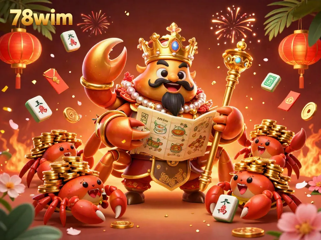 Experience engaging online gaming with 78wim's golden crab emperor in a vibrant casino world.