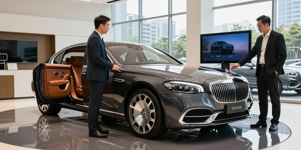 LUXURY 777 - mobil mewah bersinar di showroom dengan perhatian pelanggan.