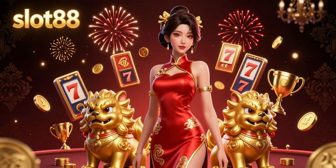 Engage in thrilling slot88 adventures with vibrant characters and elements depicting luck and excitement.