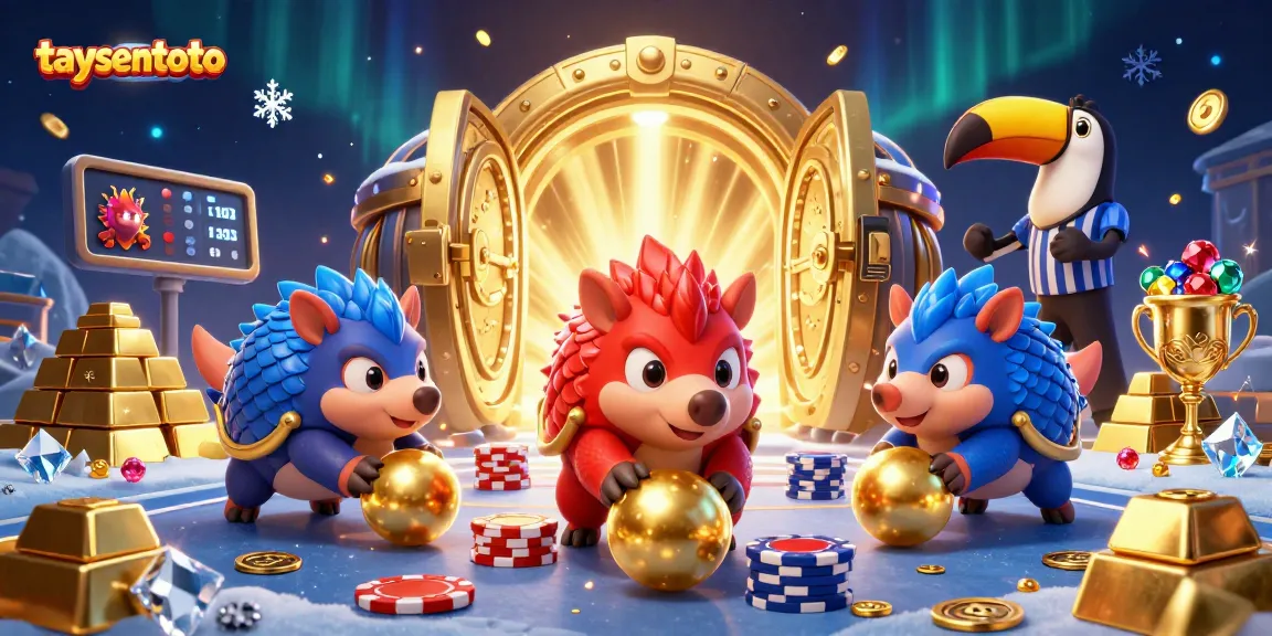 Berlomba secara sport pada taysentoto, pangolins bersaing di tengah harta karun dan poker chips dalam ilustrasi 3D yang menarik.