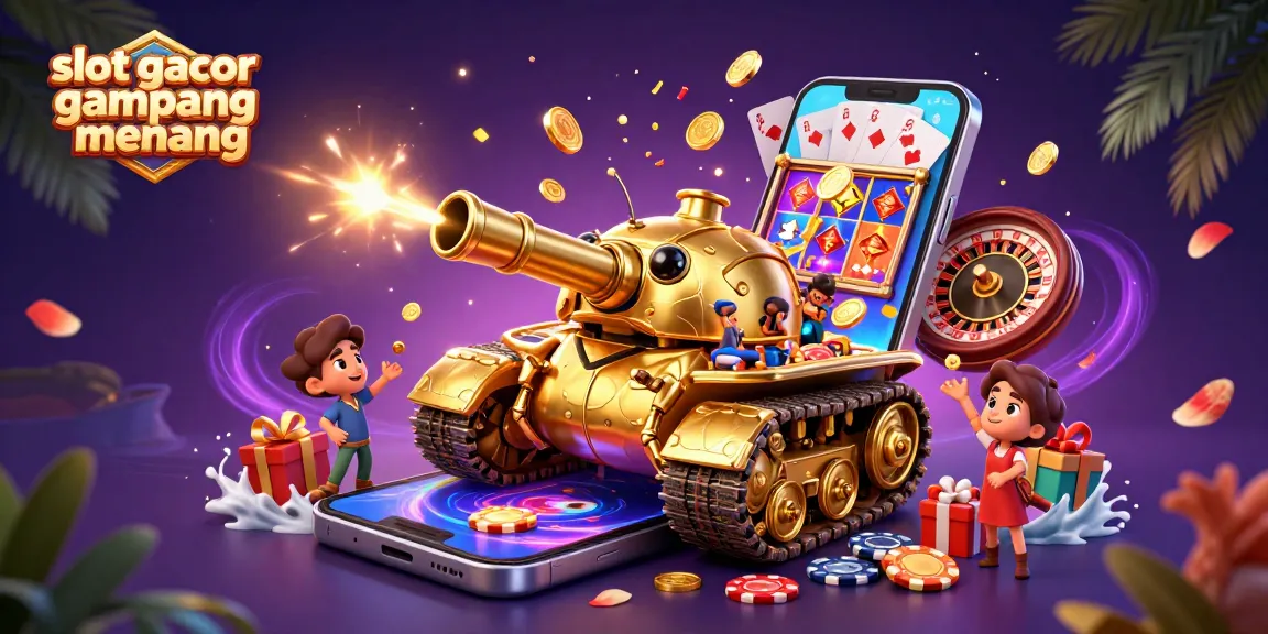 Experience the thrill of slot gacor gampang menang with a vibrant casino scene bursting with excitement.