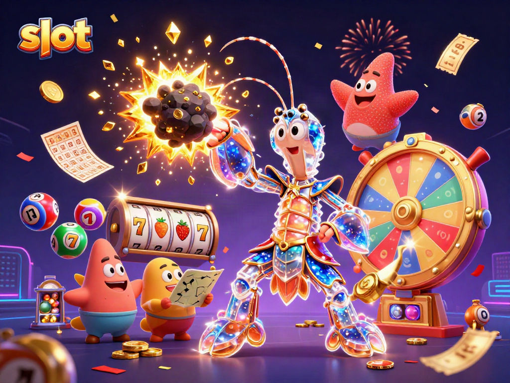 Engage with thrilling slot games while enjoying a vibrant 3D casino scene filled with action