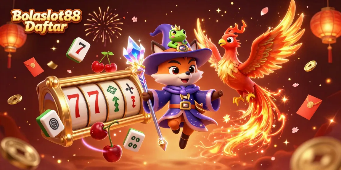 Bolaslot88 Daftar showcases a thrilling slot adventure with mystical characters and vibrant elements.