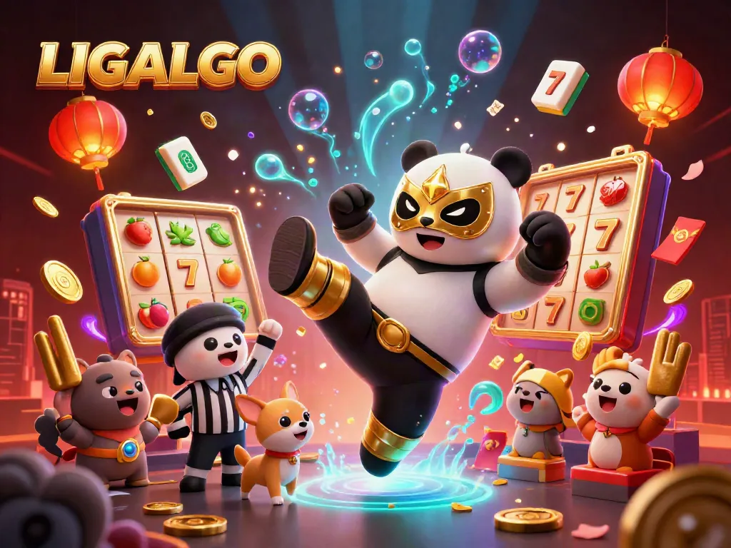 Join the excitement at LIGALGO with thrilling slot games featuring a panda wrestler and cheering animals!
