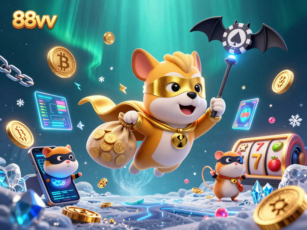 Experience thrilling adventures with 88vv's vibrant casino atmosphere featuring crypto elements.