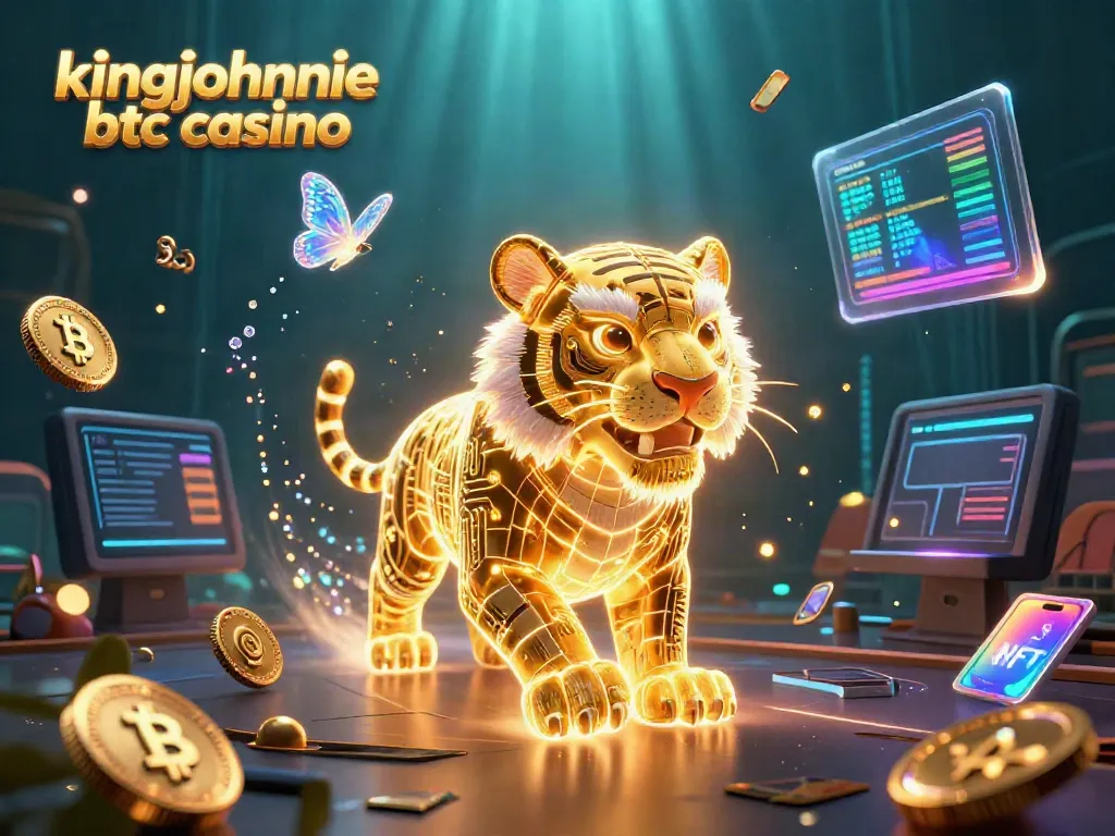 Join the excitement at kingjohnnie btc casino, featuring an electrifying 3D casino scene full of crypto elements.