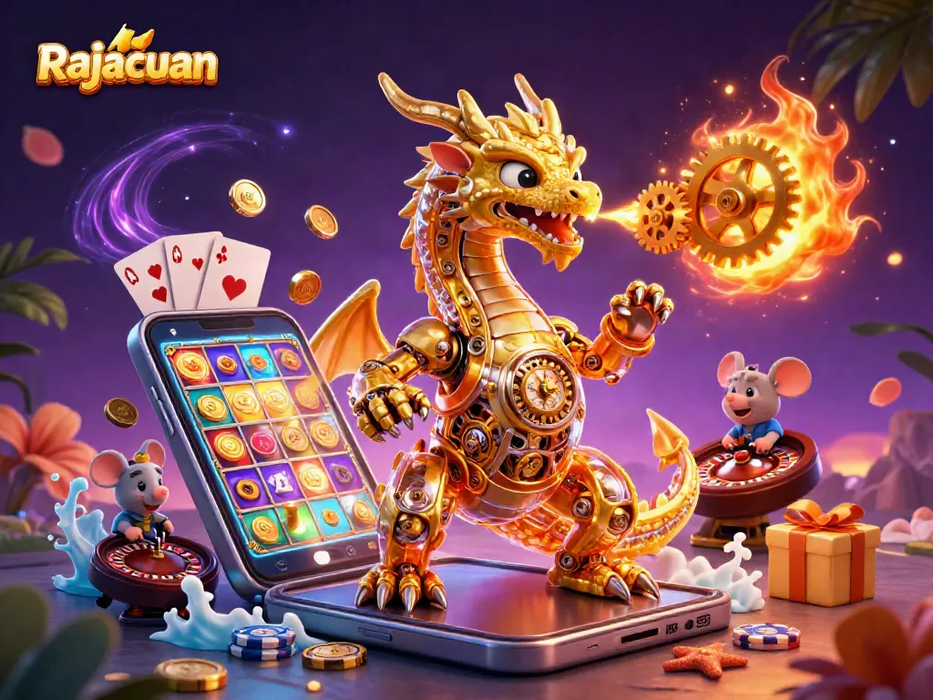 Spin the reels with Rajacuan as a golden dragon and engineer bring casino excitement alive!