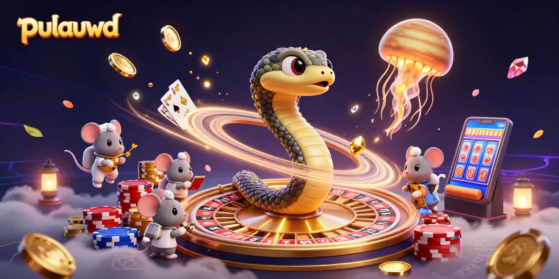 Experience the thrill of betting on pulauwd with cosmic characters in a vibrant casino scene.