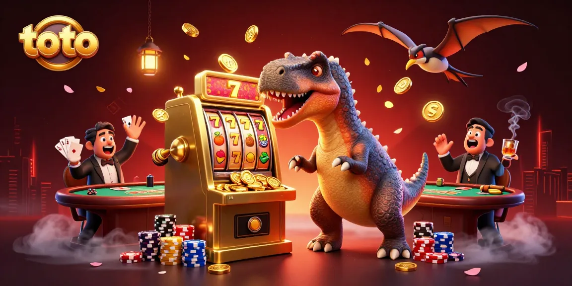 Menangkan jackpot di toto saat pachycephalosaurus menyerang mesin slot emas, dalam suasana kasino yang seru.